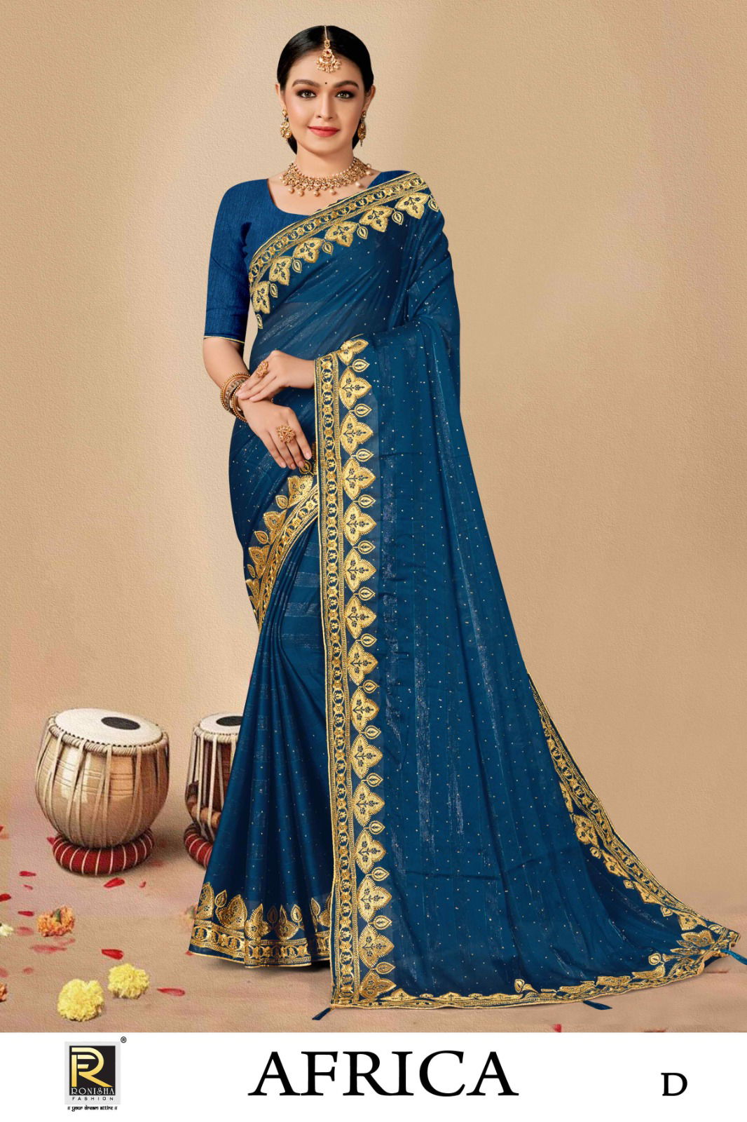 Ronisha Africa Embroidery Party Wear Saree Catalog The Ethnic World